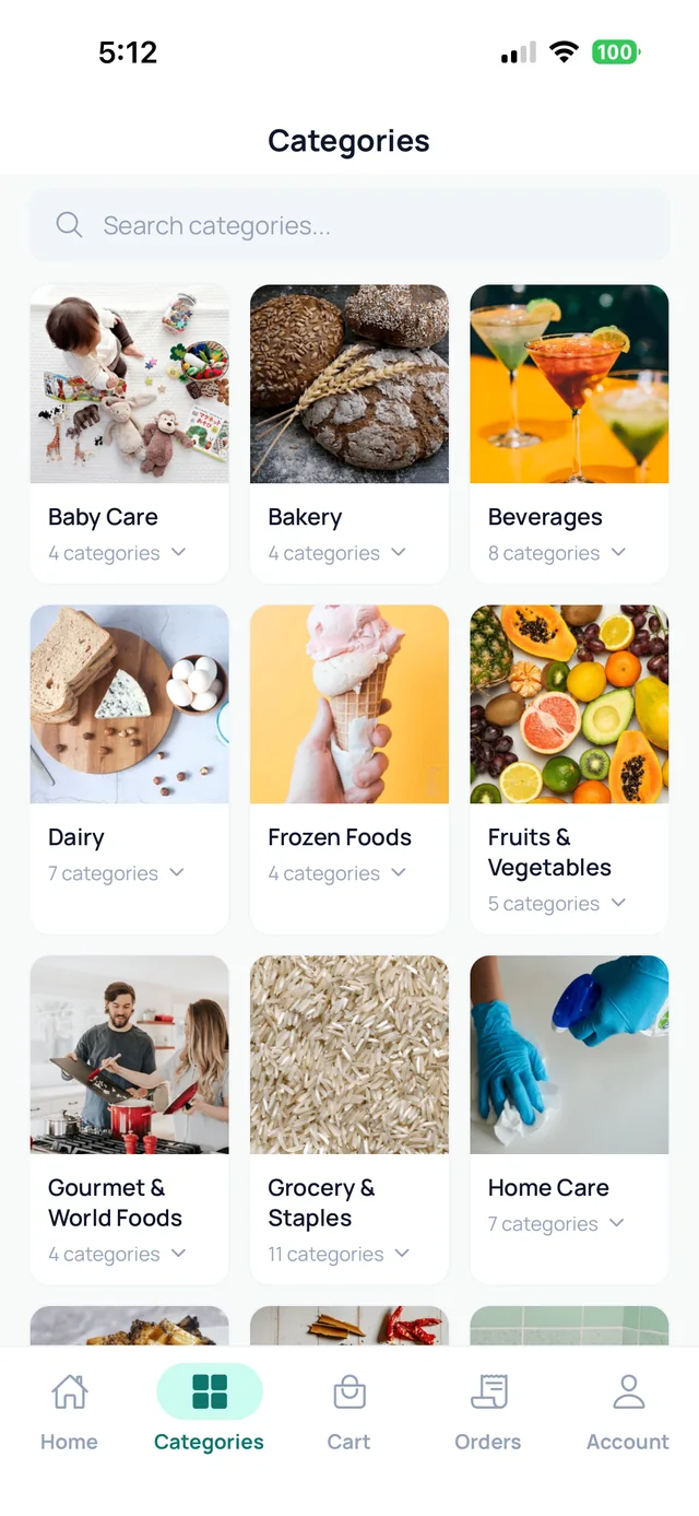 Aisles in the Martly app